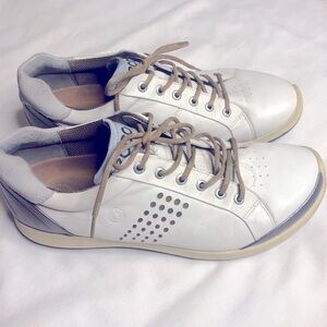 Ecco White and Gray Sneakers with Minimalist Design